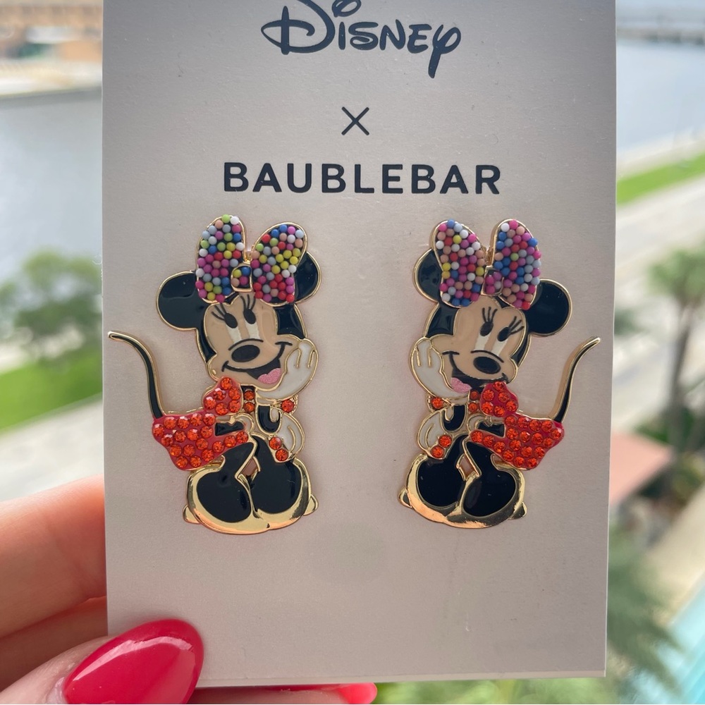 NWT Disney x Baublebar Minnie Mouse earrings - Picture 2 of 3